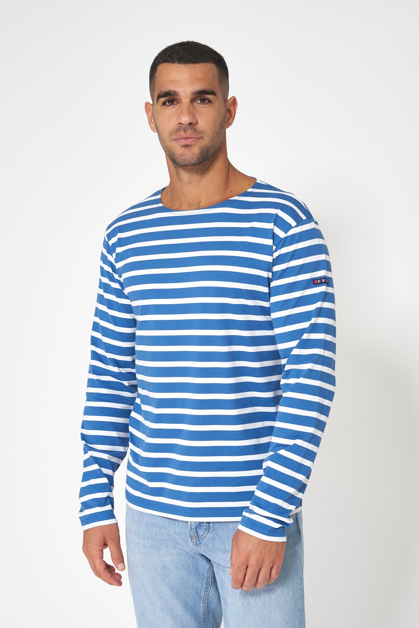 Breton M's Long Sleeve Striped Crew Neck T-Shirt