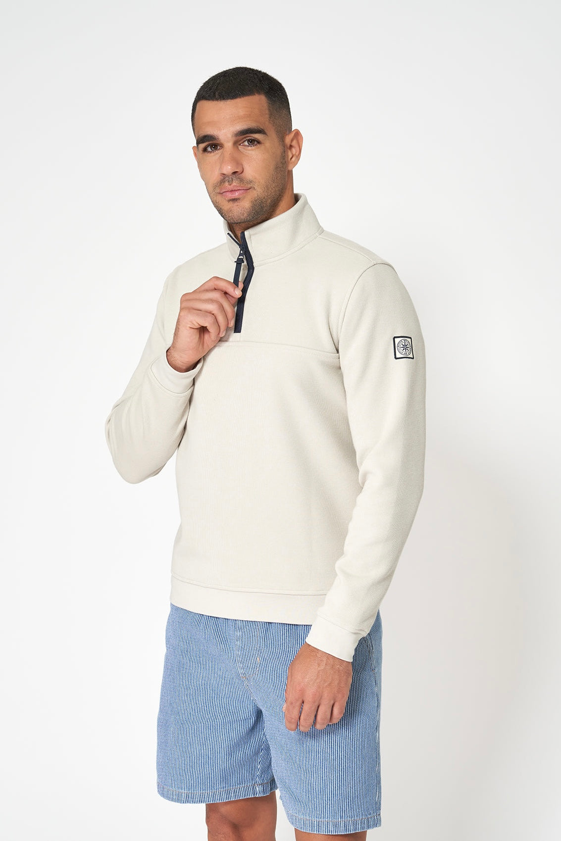 Batella M's Interlock 1/4 Zip Sweater