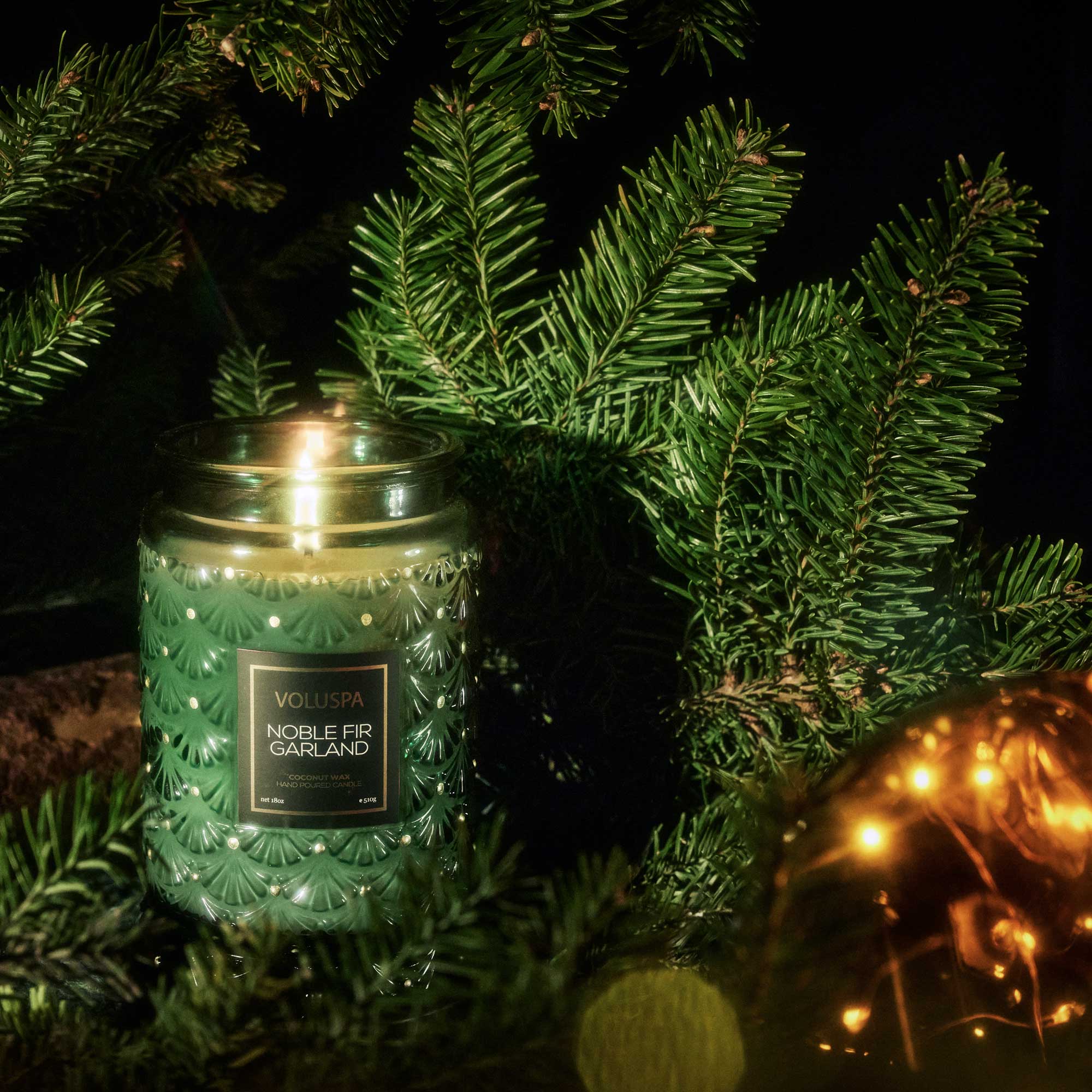 Voluspa Noble Fir Garland 18oz Large Jar Candle