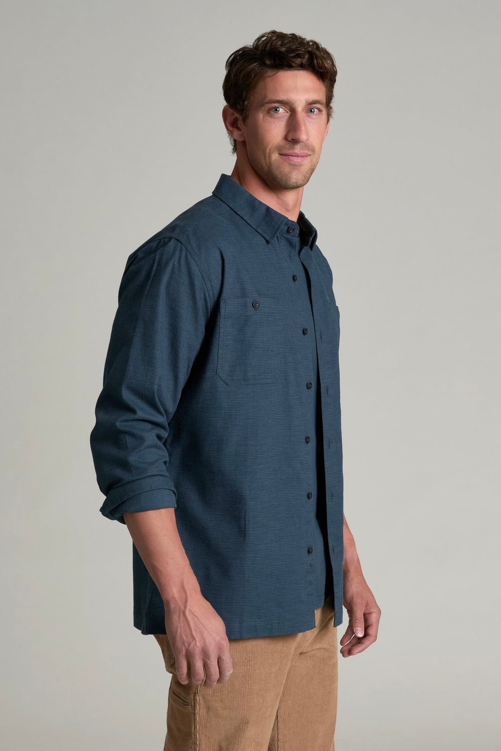 Kuhl Revolvr Long Sleeve Flannel Shirt- Mutiny Blue