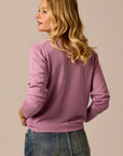 Juliet V-Neck Sweater: Lupine Heather