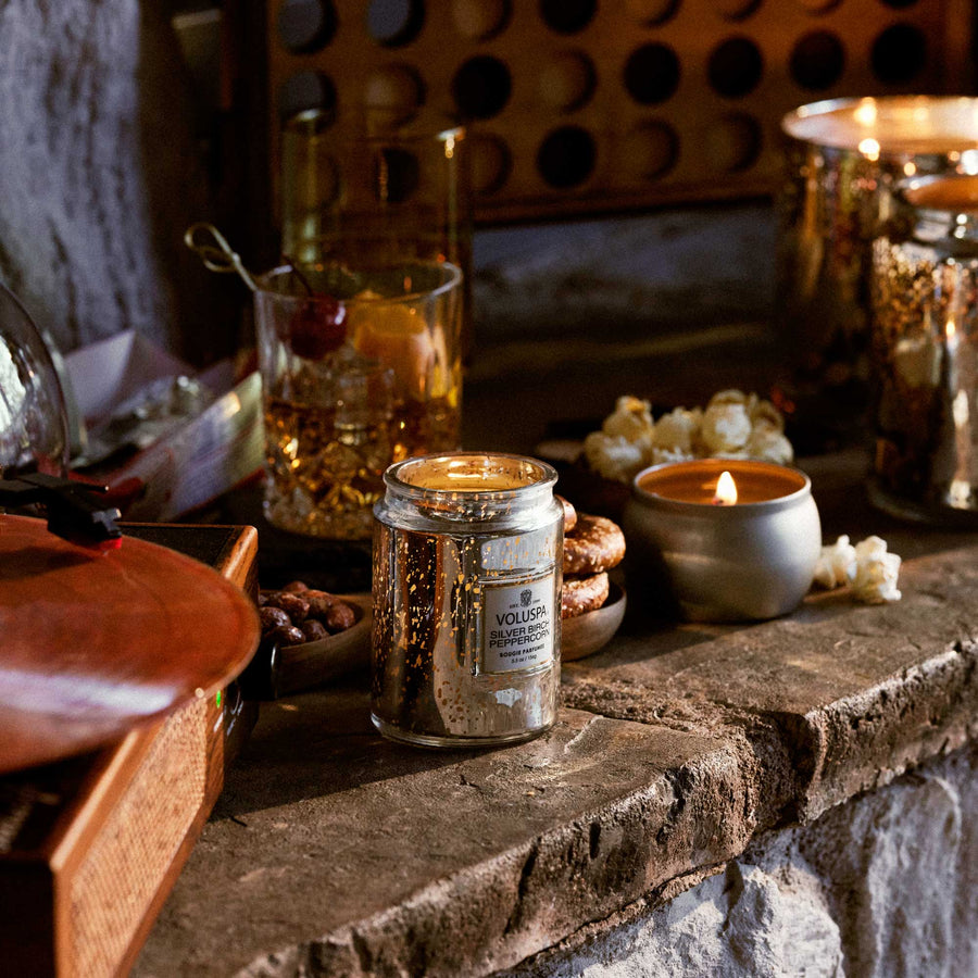 Voluspa Silver Birch Peppercorn 5.5oz Small Jar Candle