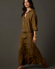 Tess Kindsilk Skirt: Teak