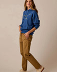 Zoe Twill Pant: Walnut