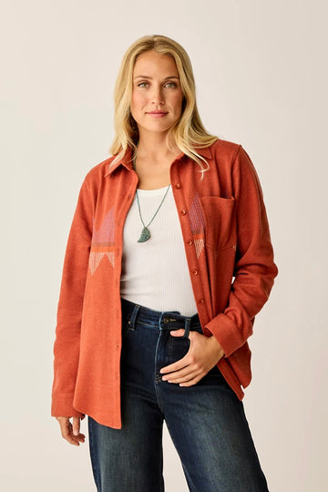 Fairbanks Supersoft Long Sleeve Shirt: Copper Zig Zag