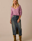 Juliet V-Neck Sweater: Lupine Heather
