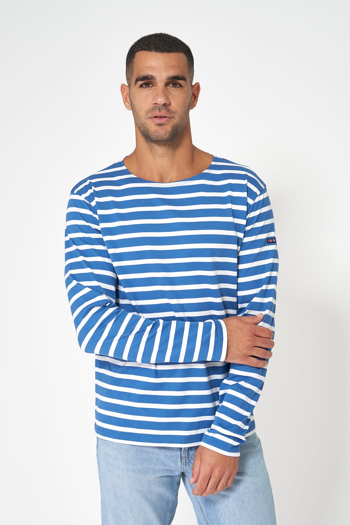 Breton M's Long Sleeve Striped Crew Neck T-Shirt