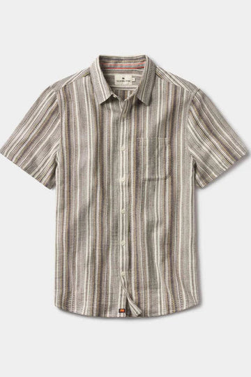 TNB Freshwater Short Sleeve Button Up Shirt: Sandy Shore Stripe