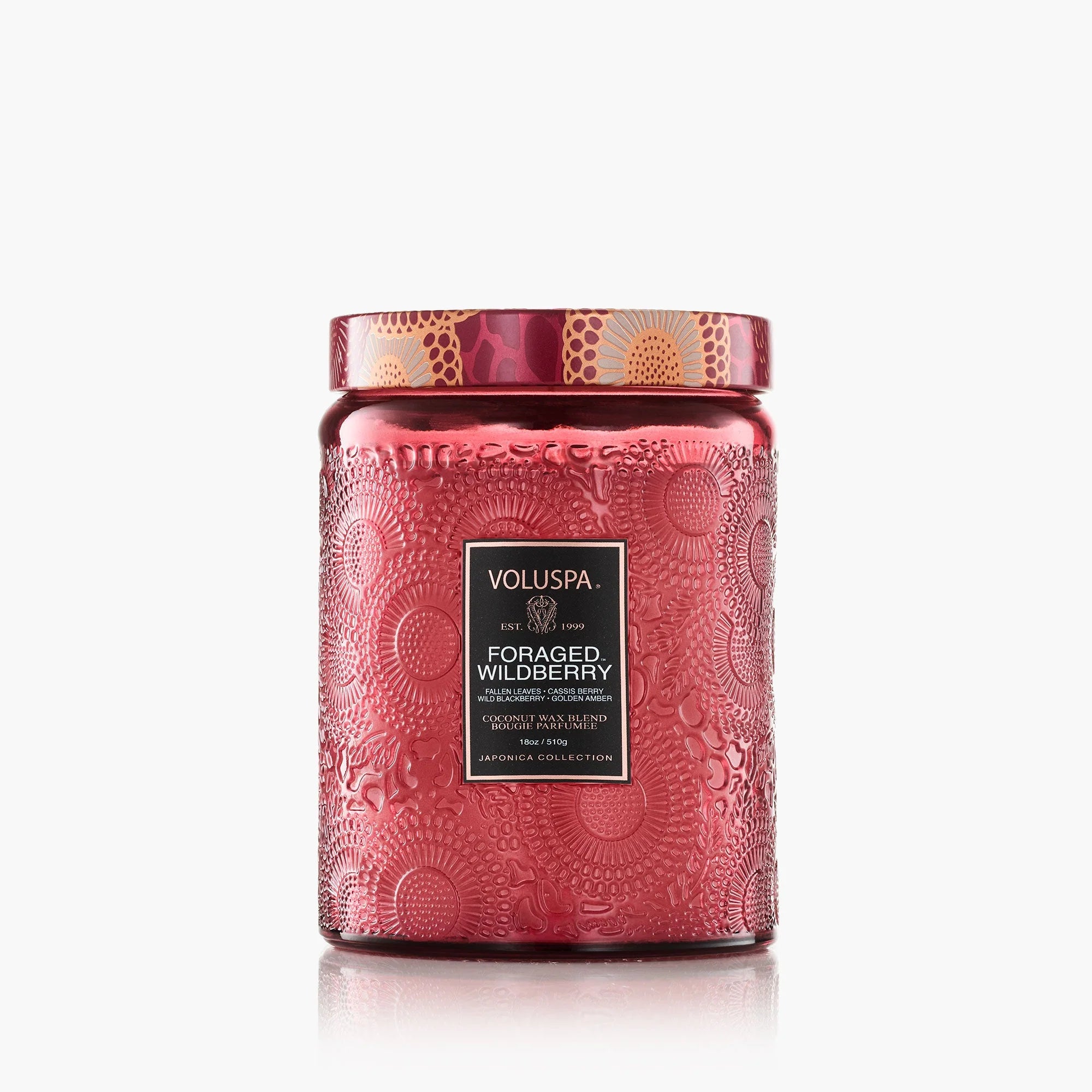 Voluspa Large Glass Jar Candle 18 oz Foraged Wildberry