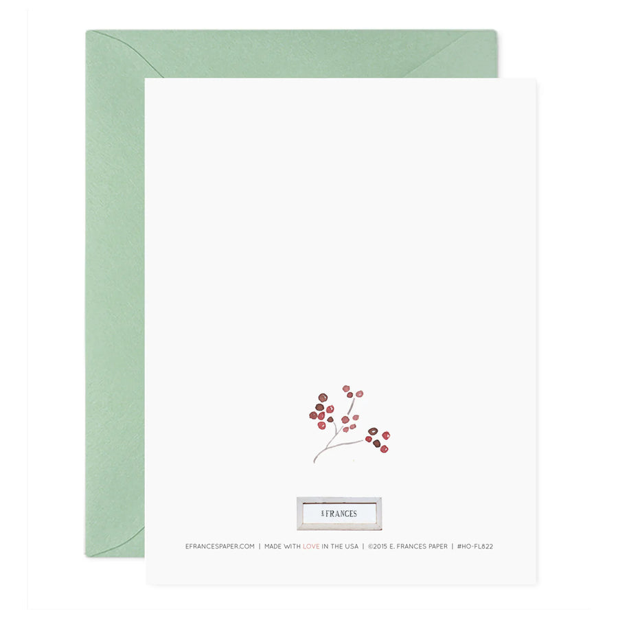 E. Frances Holiday Wreath Christmas Greeting Card