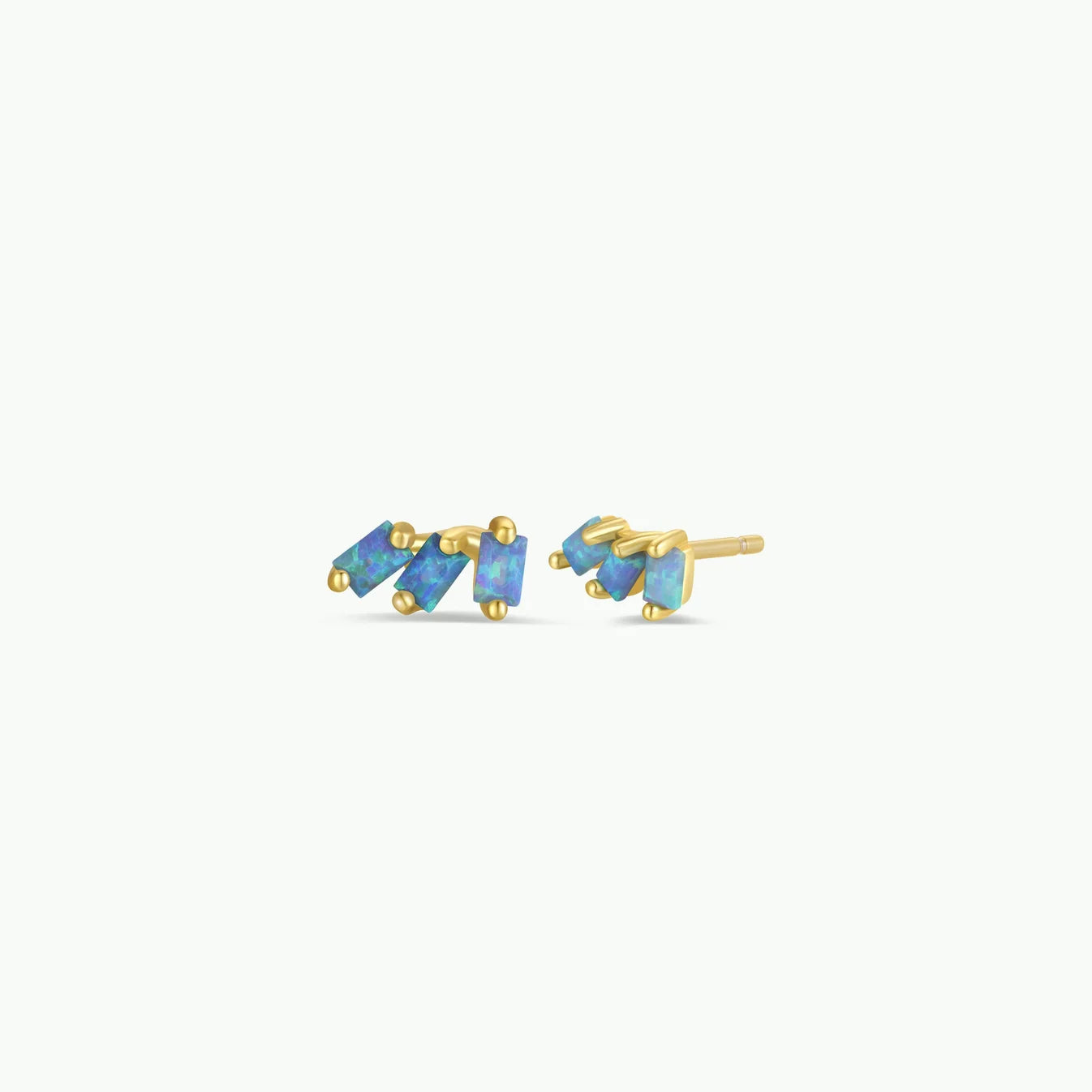 JK Offset Trio: Fire Opal & Gold Earrings