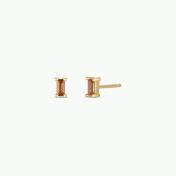 JK Baguette Coffee Gold Earrings