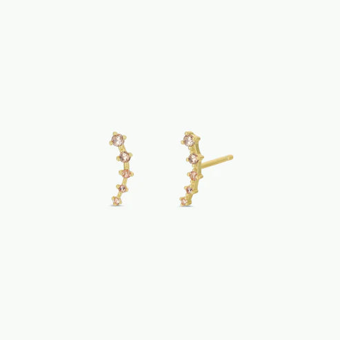JK Crawler: Champagne CZ Gold Earrings