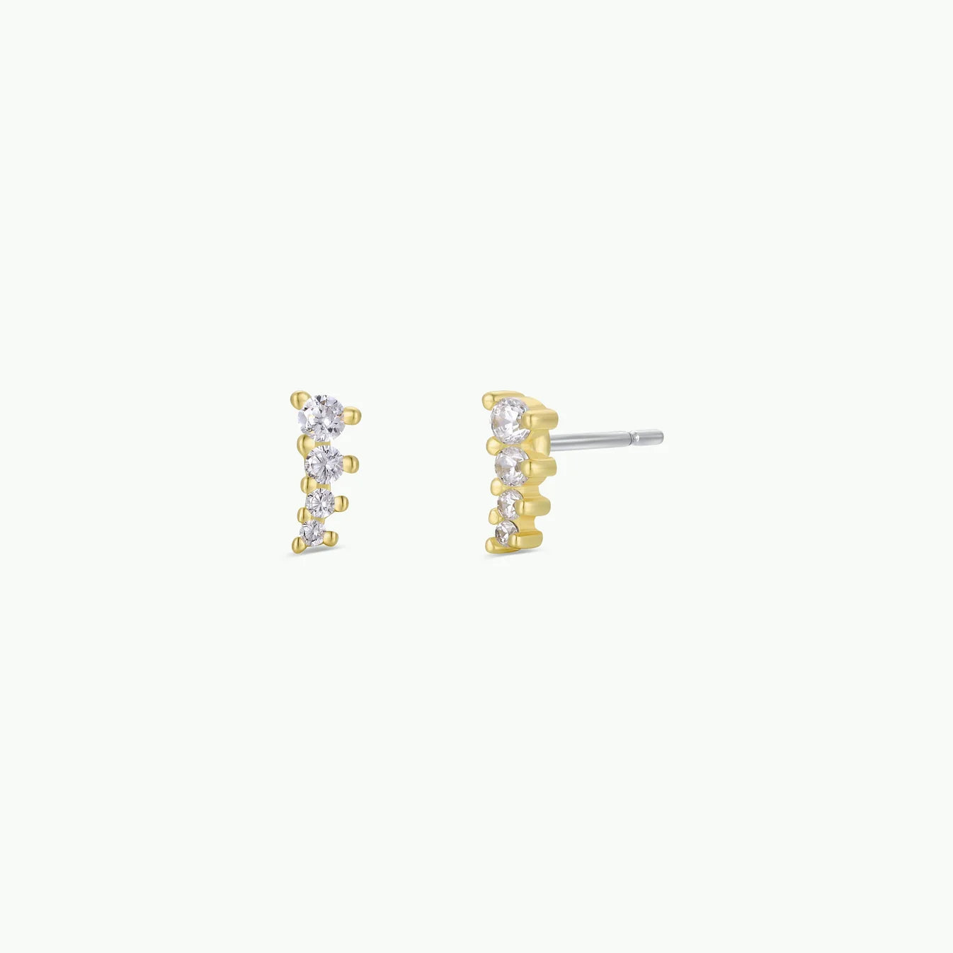 JK Mini Crawler White CZ Gold Earrings