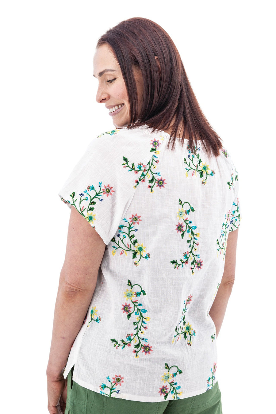 Lorena Embroidered Organic Cotton Top