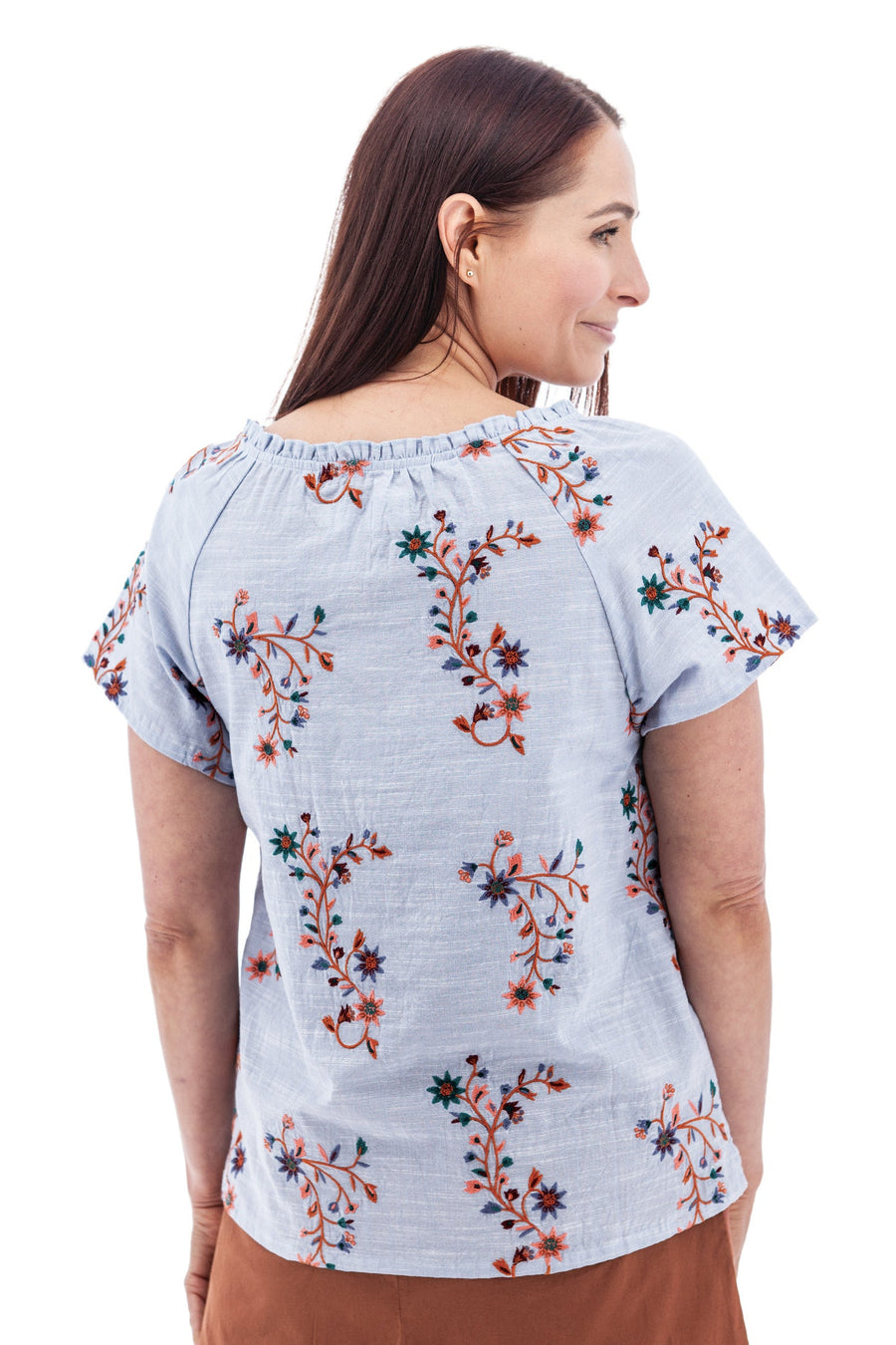 Lorena Embroidered Organic Cotton Top