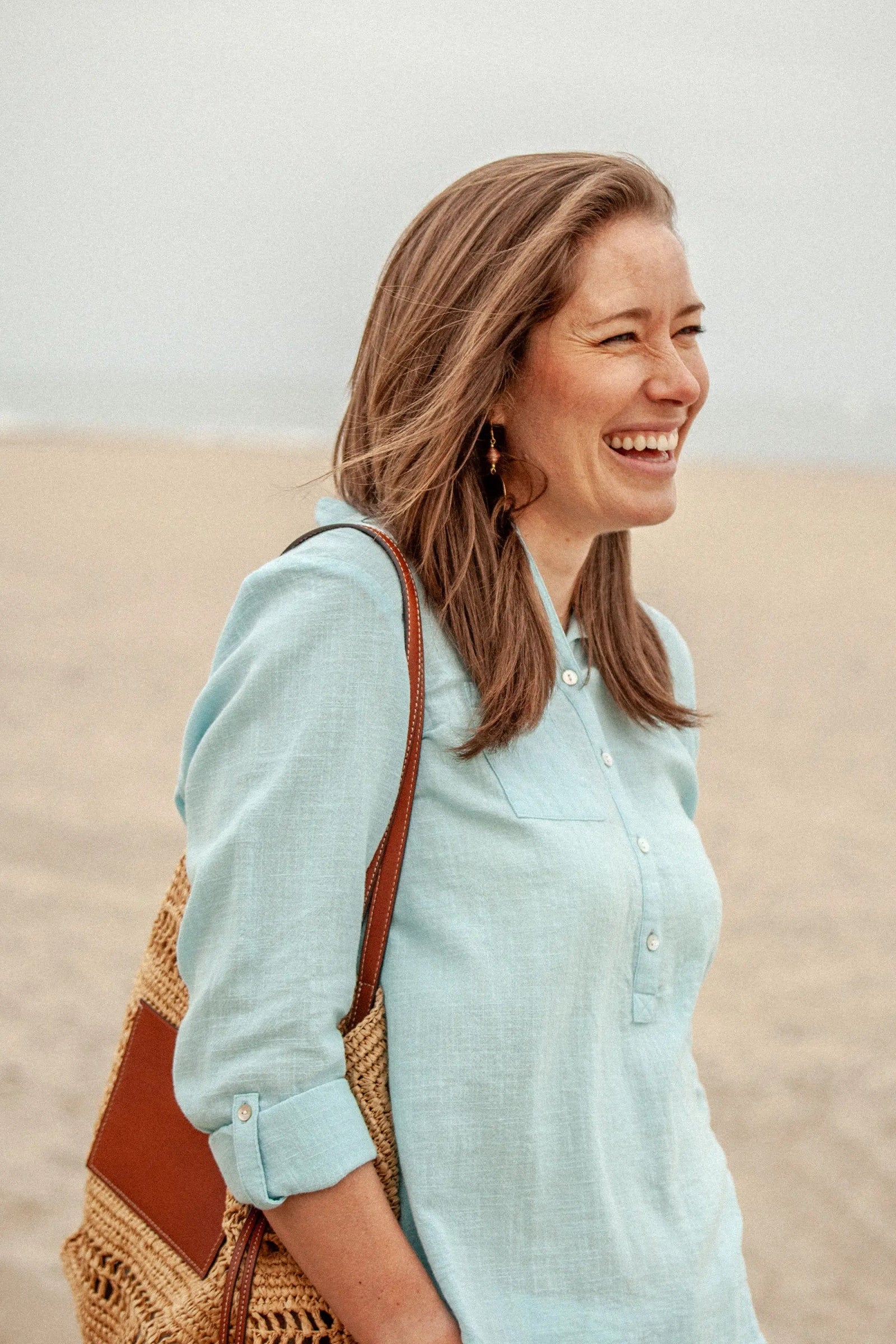 Crystal Blue Lake Popover Top