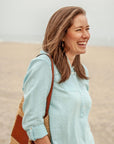 Crystal Blue Lake Popover Top