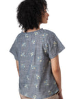 Mariposa Floral Split Neck Top