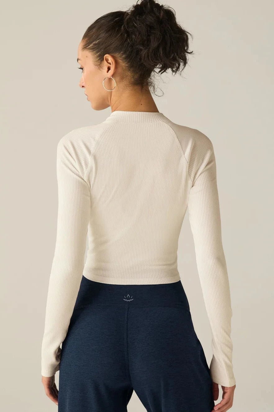 Contours Mock Neck Cropped Top
