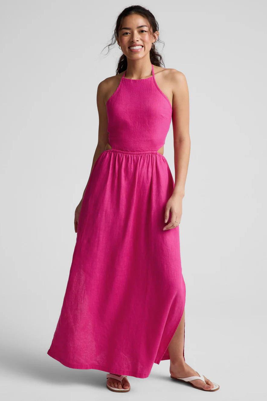 Soft Wash Linen Halter Dress