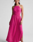 Soft Wash Linen Halter Dress