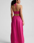Soft Wash Linen Halter Dress