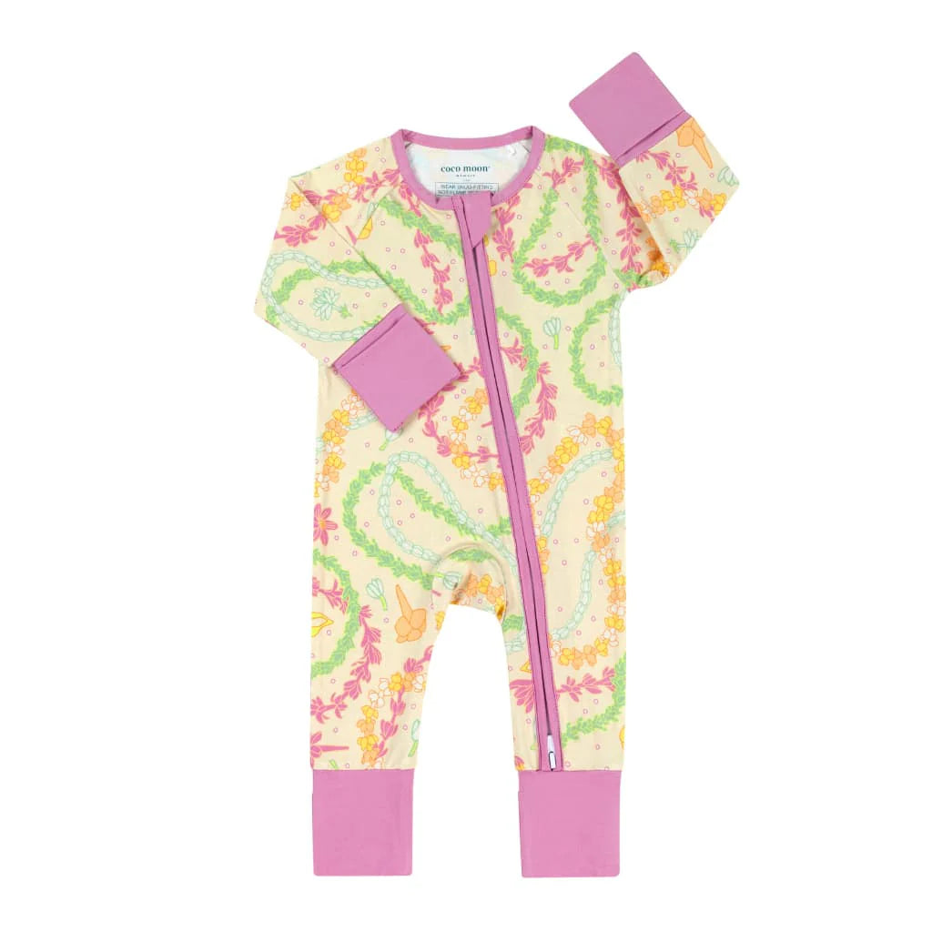 Coco Moon Lei Day Baby Bamboo Coverall