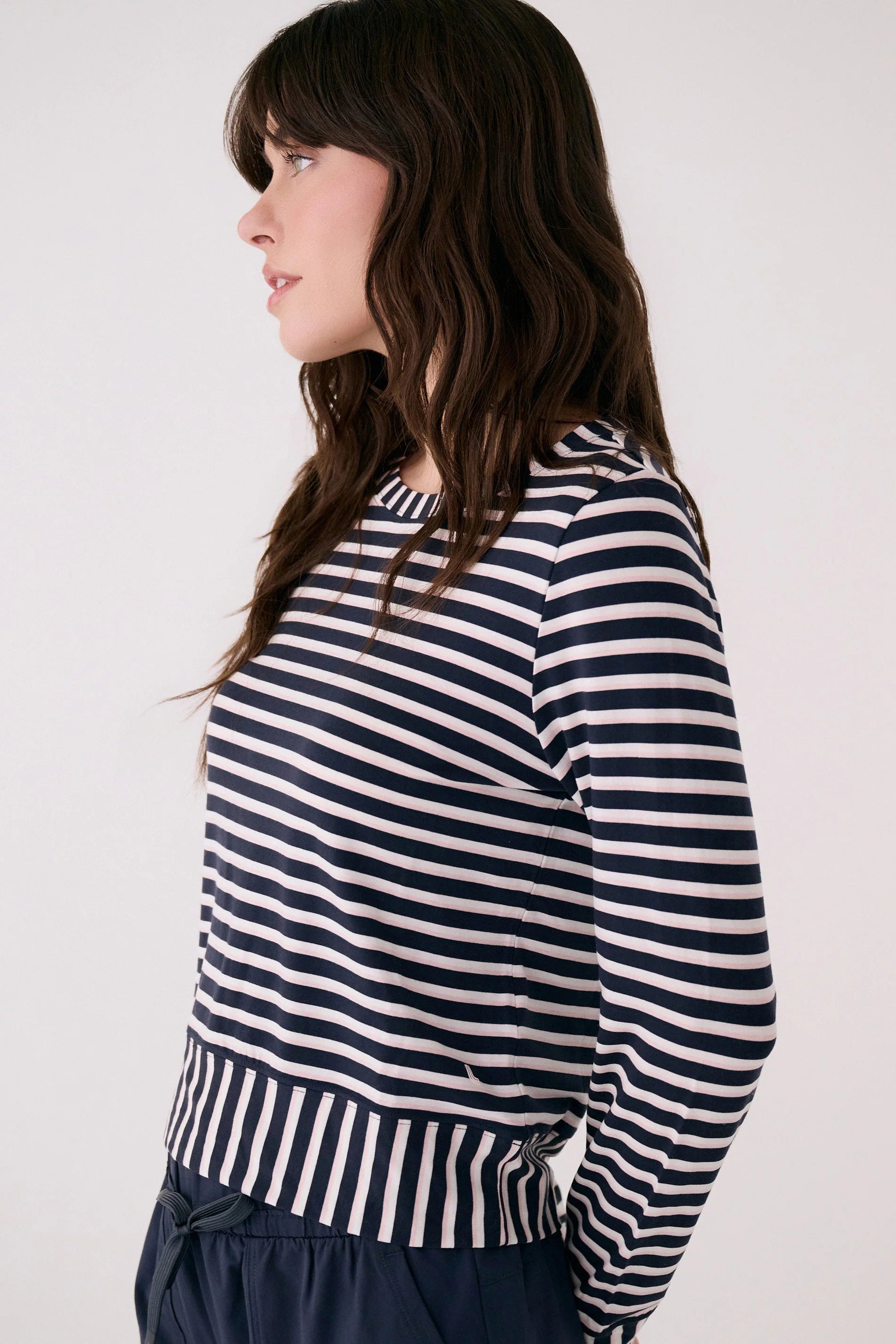 Dynamic Long Sleeve Striped Tee