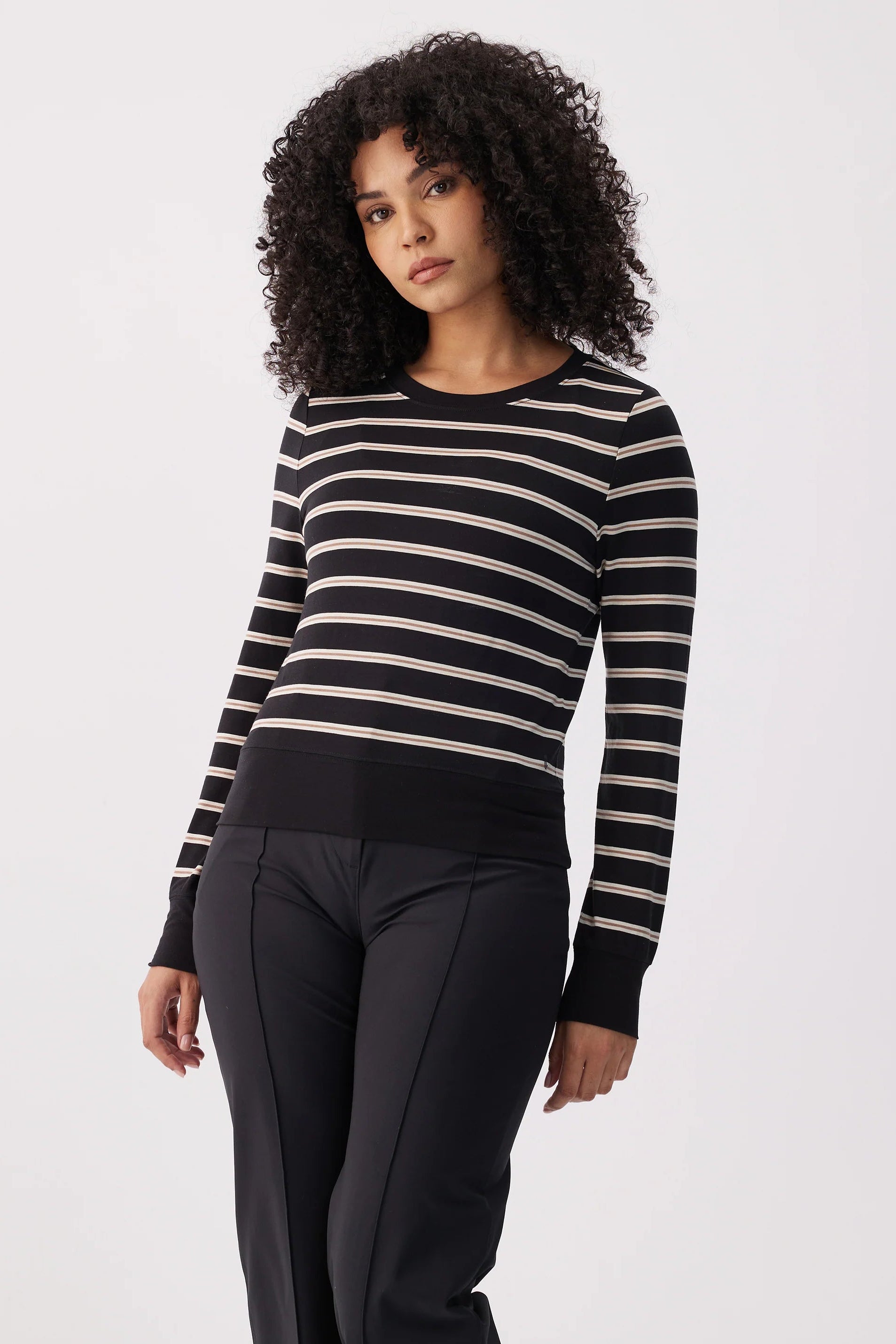 Dynamic Long Sleeve Striped Tee