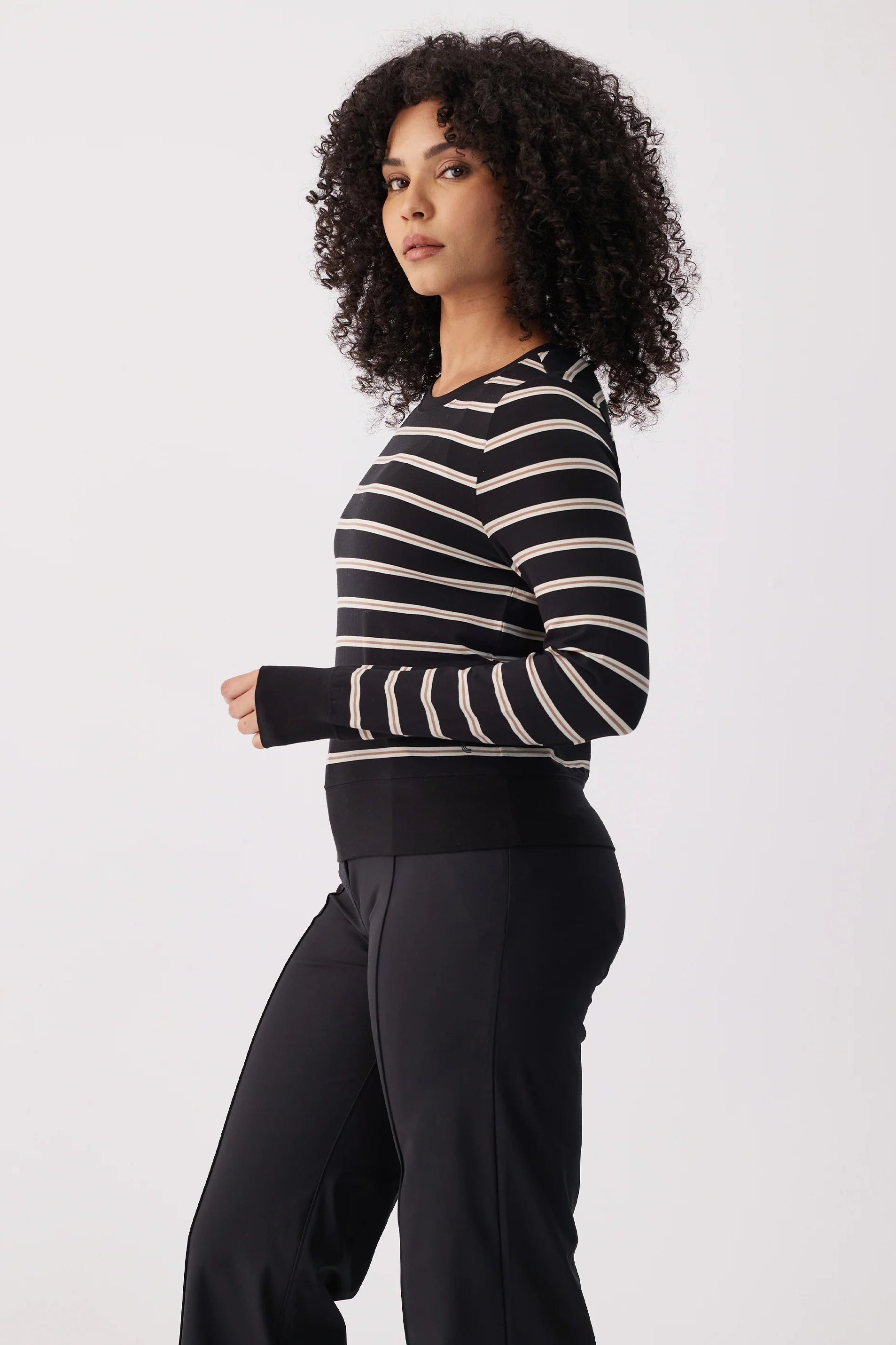 Dynamic Long Sleeve Striped Tee