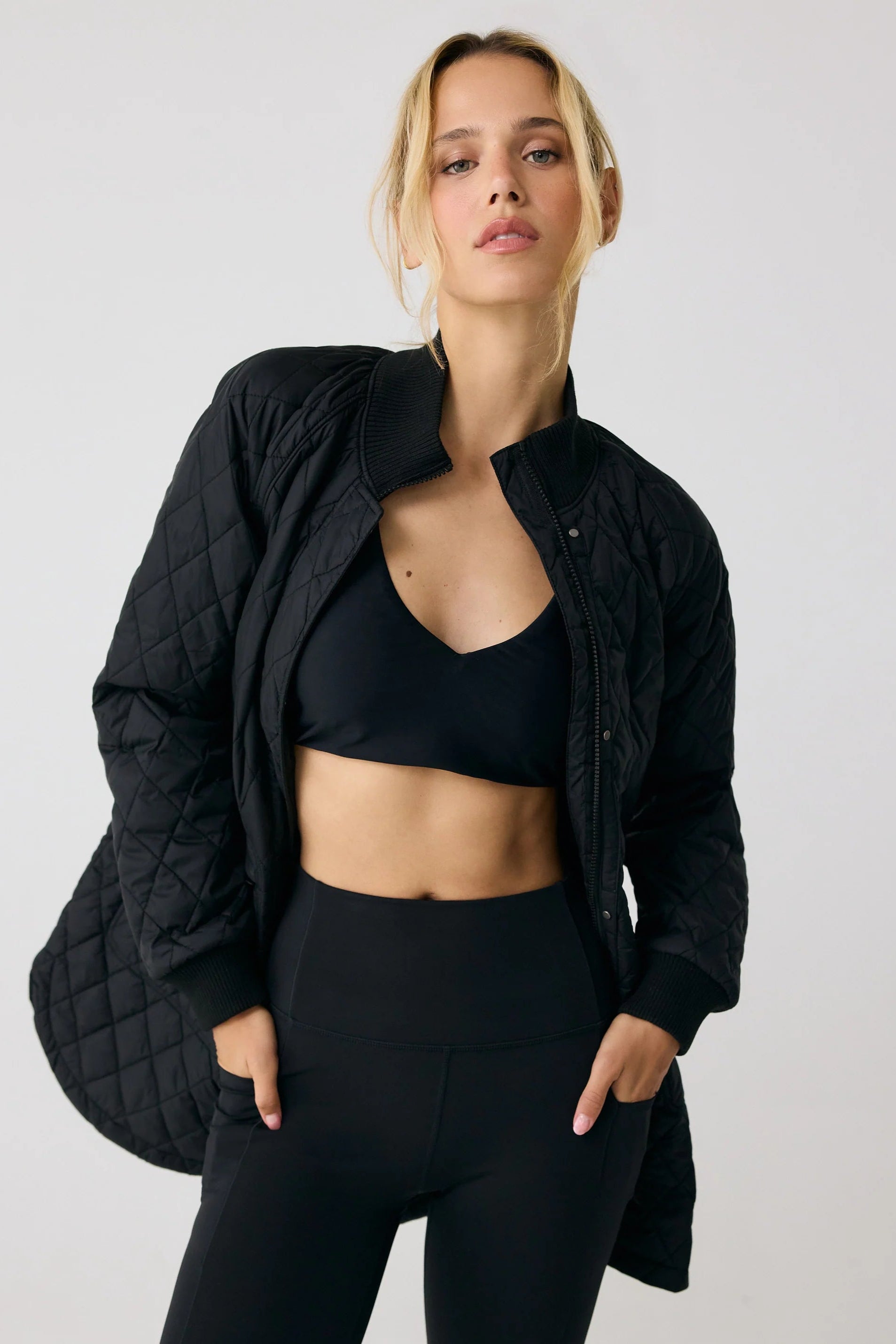 Lole 3/4 Bomber Jacket: Black