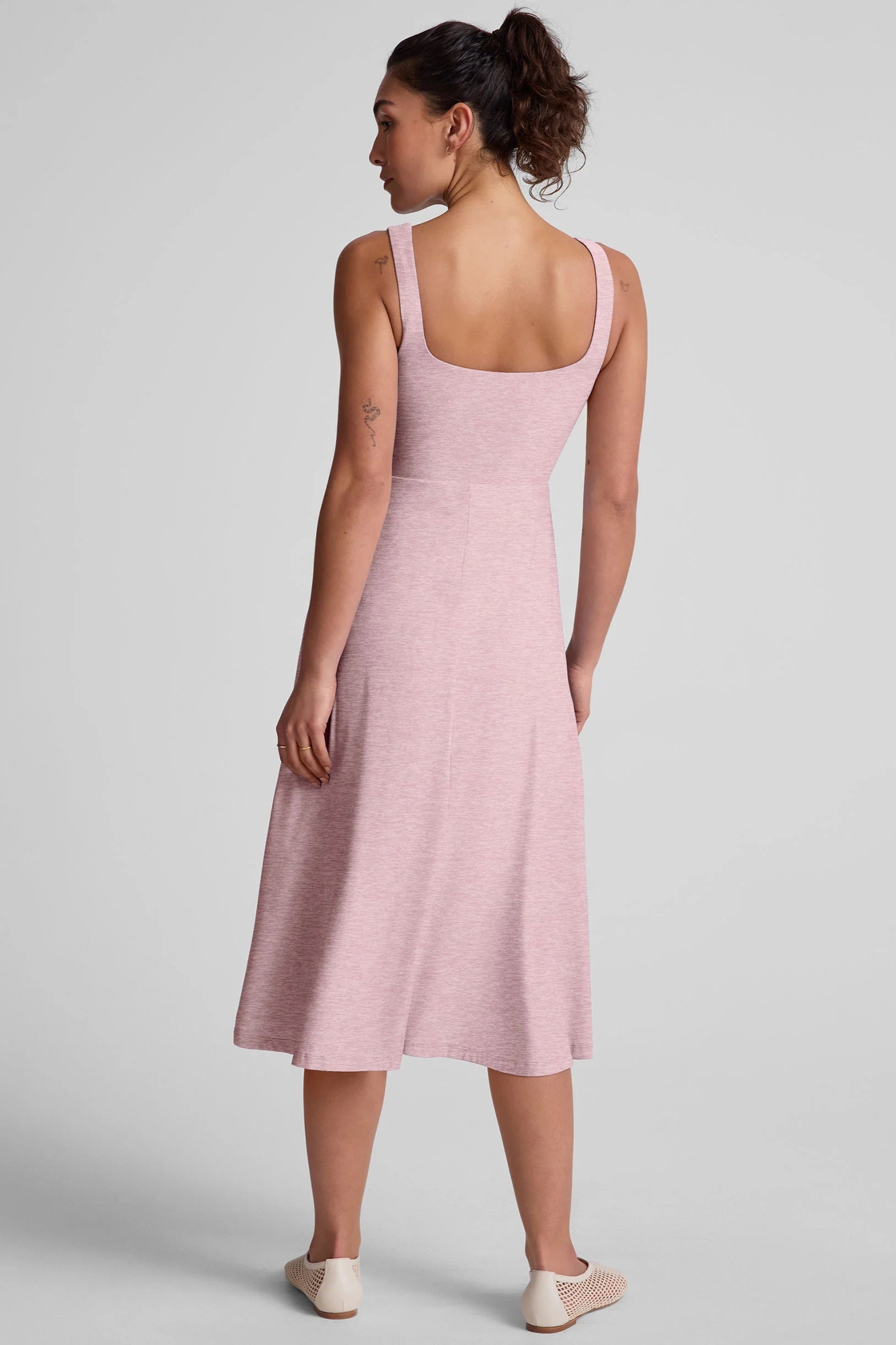 Featherweight At the Ready Square Neck Dress-Pink Haze