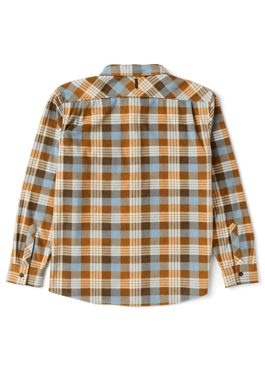 Vissla Eco-Zy Long Sleeve Polar Flannel Shirt-Faded Denim