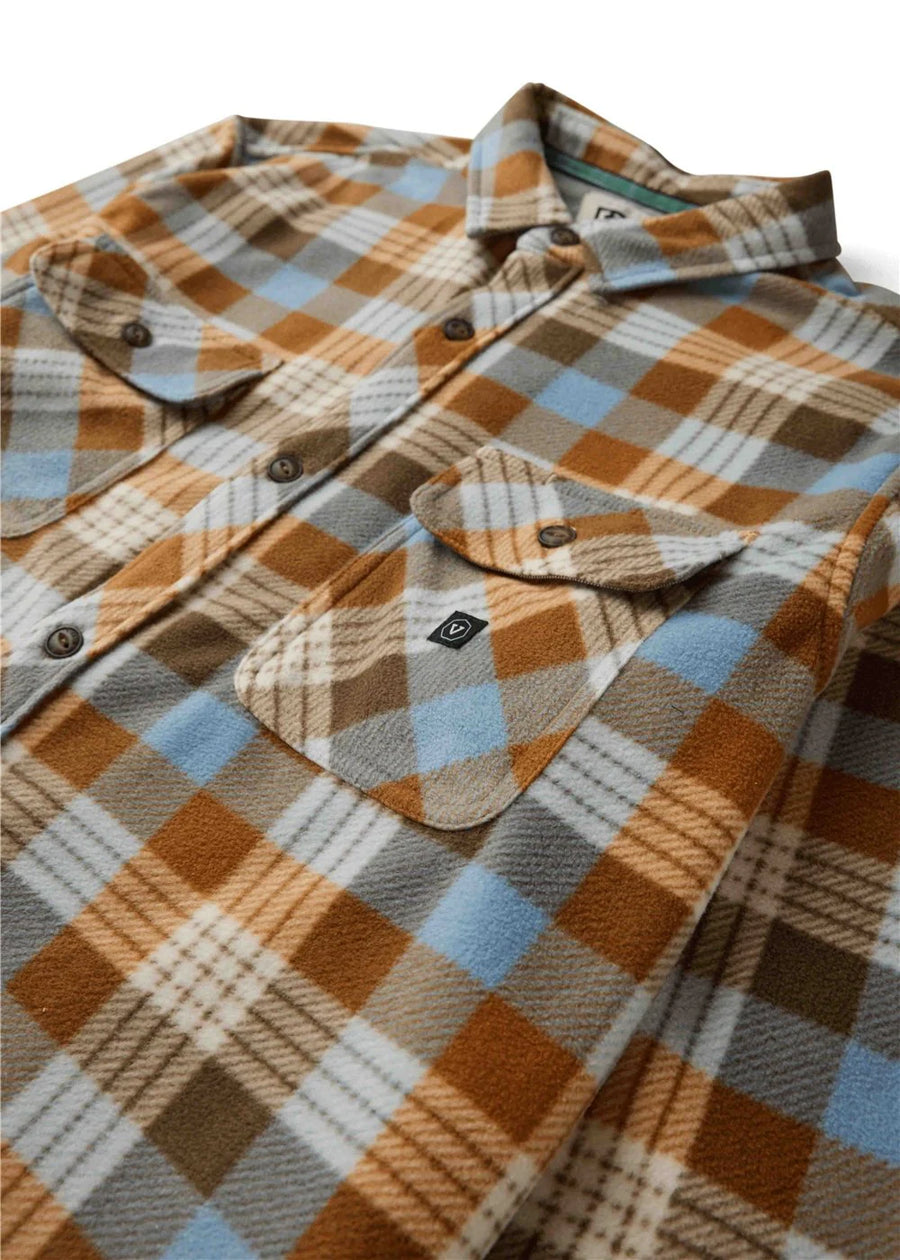 Vissla Eco-Zy Long Sleeve Polar Flannel Shirt-Faded Denim