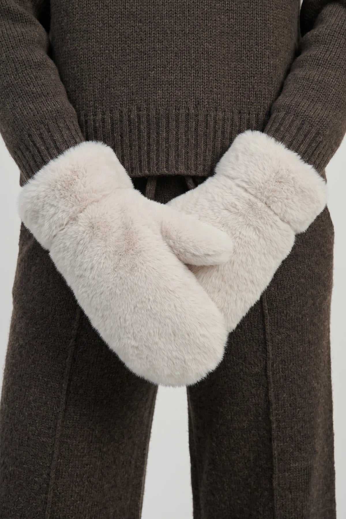 Sherpa Faux Fur Mittens