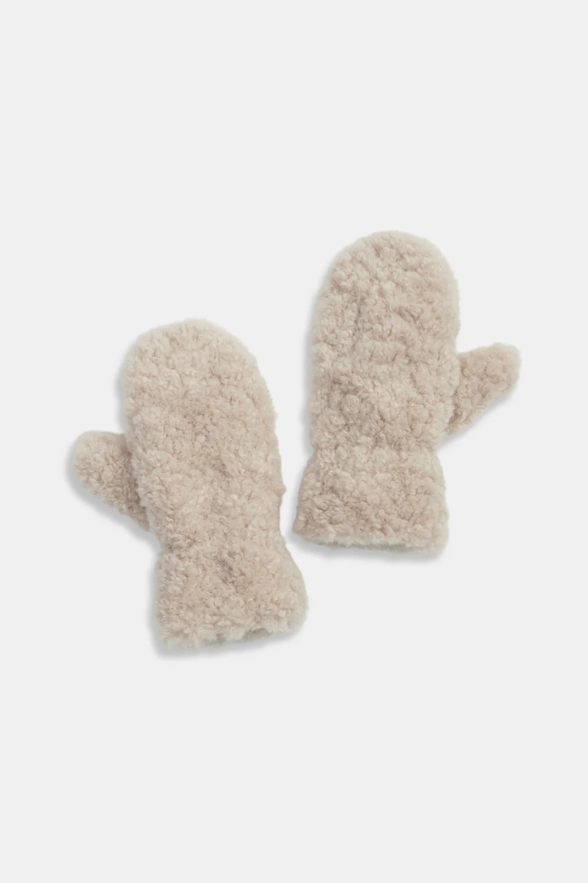 Teddy Shearling Curly Mittens
