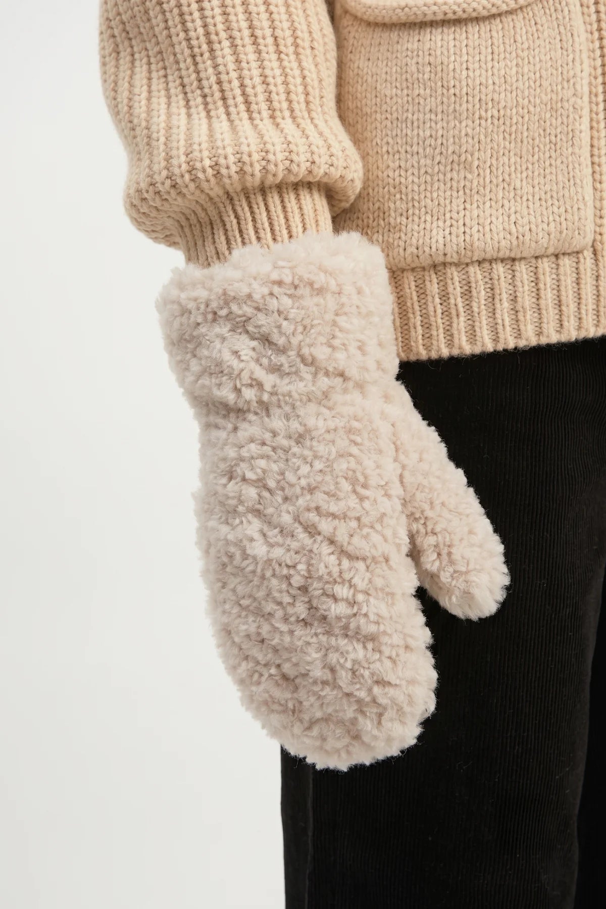 Teddy Shearling Curly Mittens