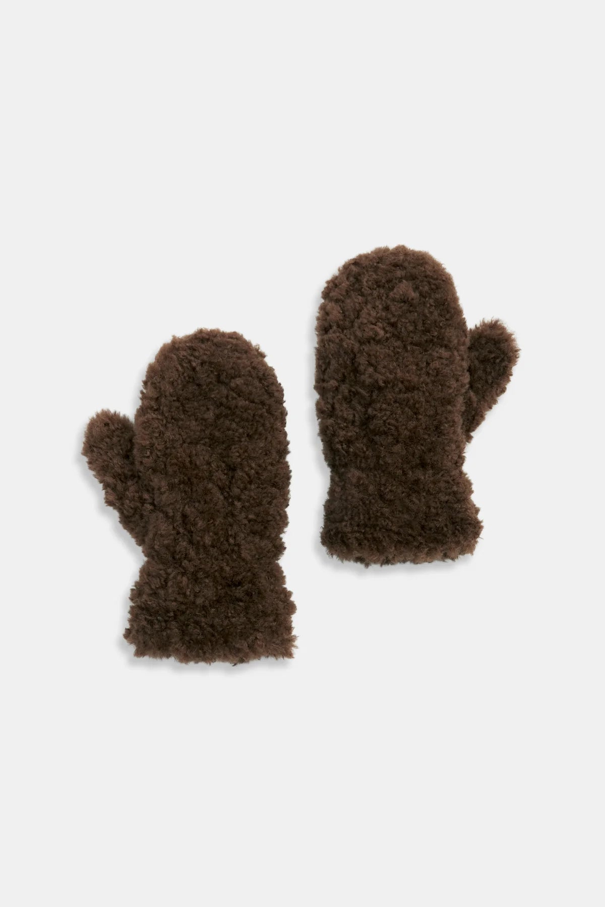Teddy Shearling Curly Mittens