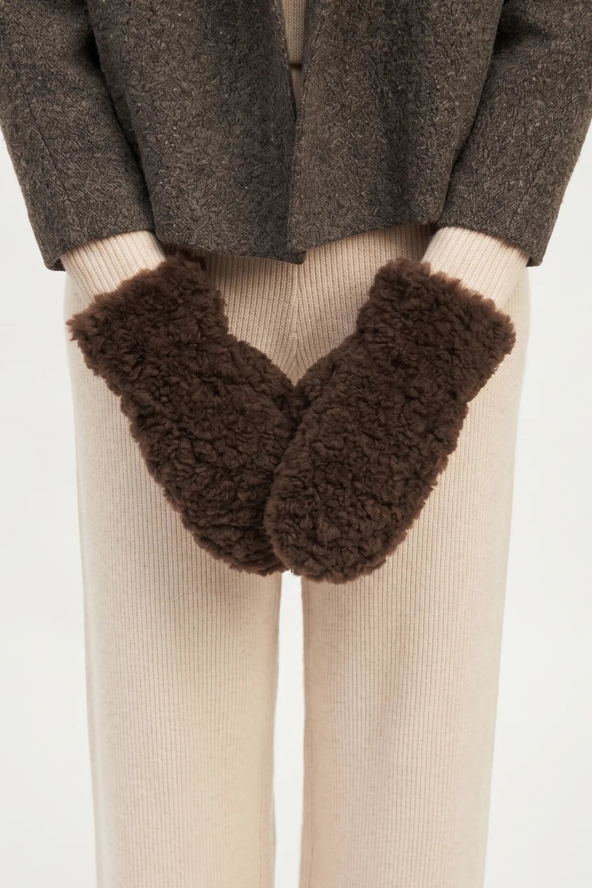 Teddy Shearling Curly Mittens