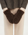 Teddy Shearling Curly Mittens