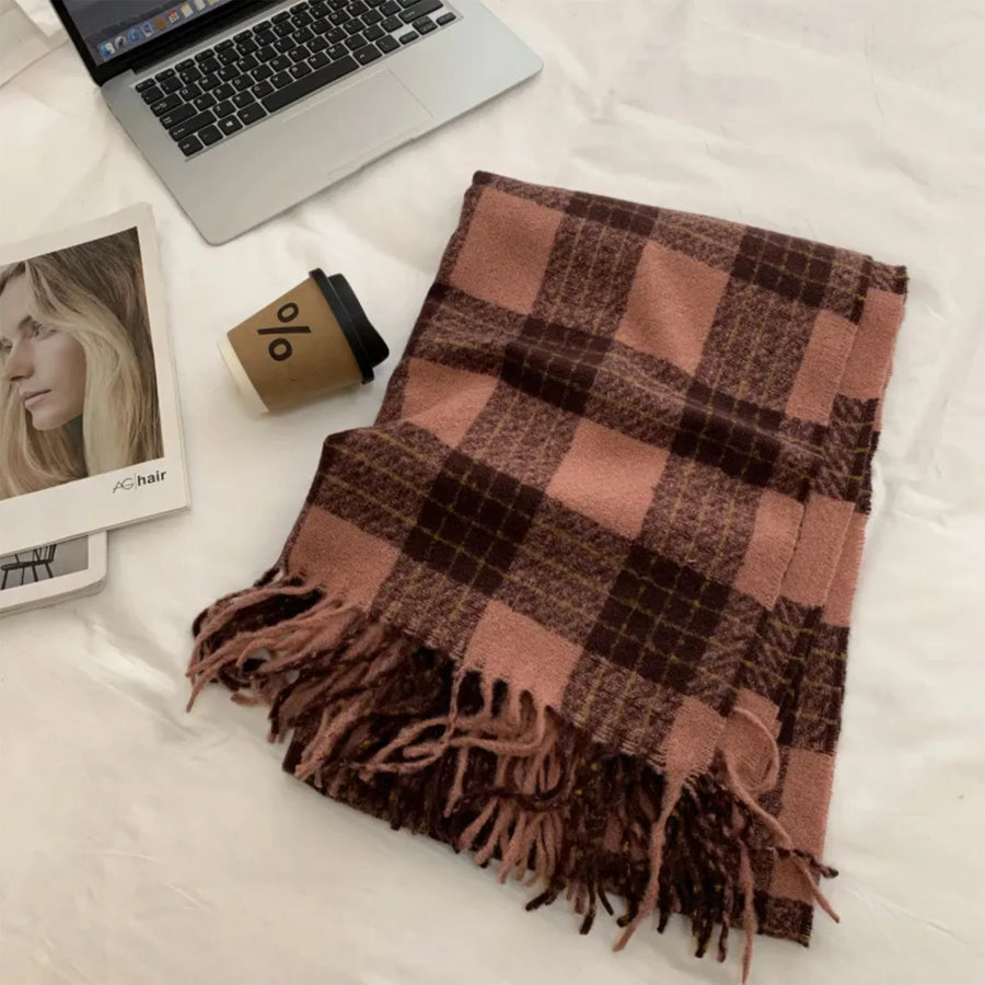 Rosewood Check W's Scarf