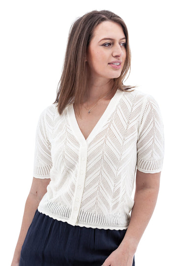 Julia Cropped Cardigan Lightweight Sweater