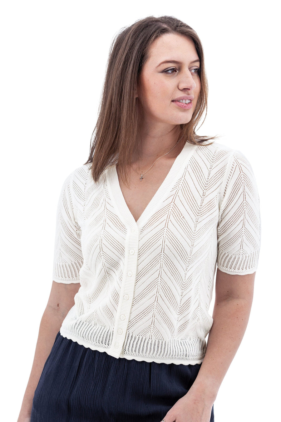 Julia Cropped Cardigan Lightweight Sweater