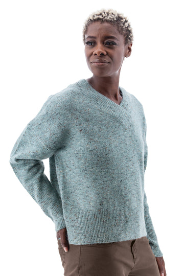 Elsa V-Neck Sweater: Teal
