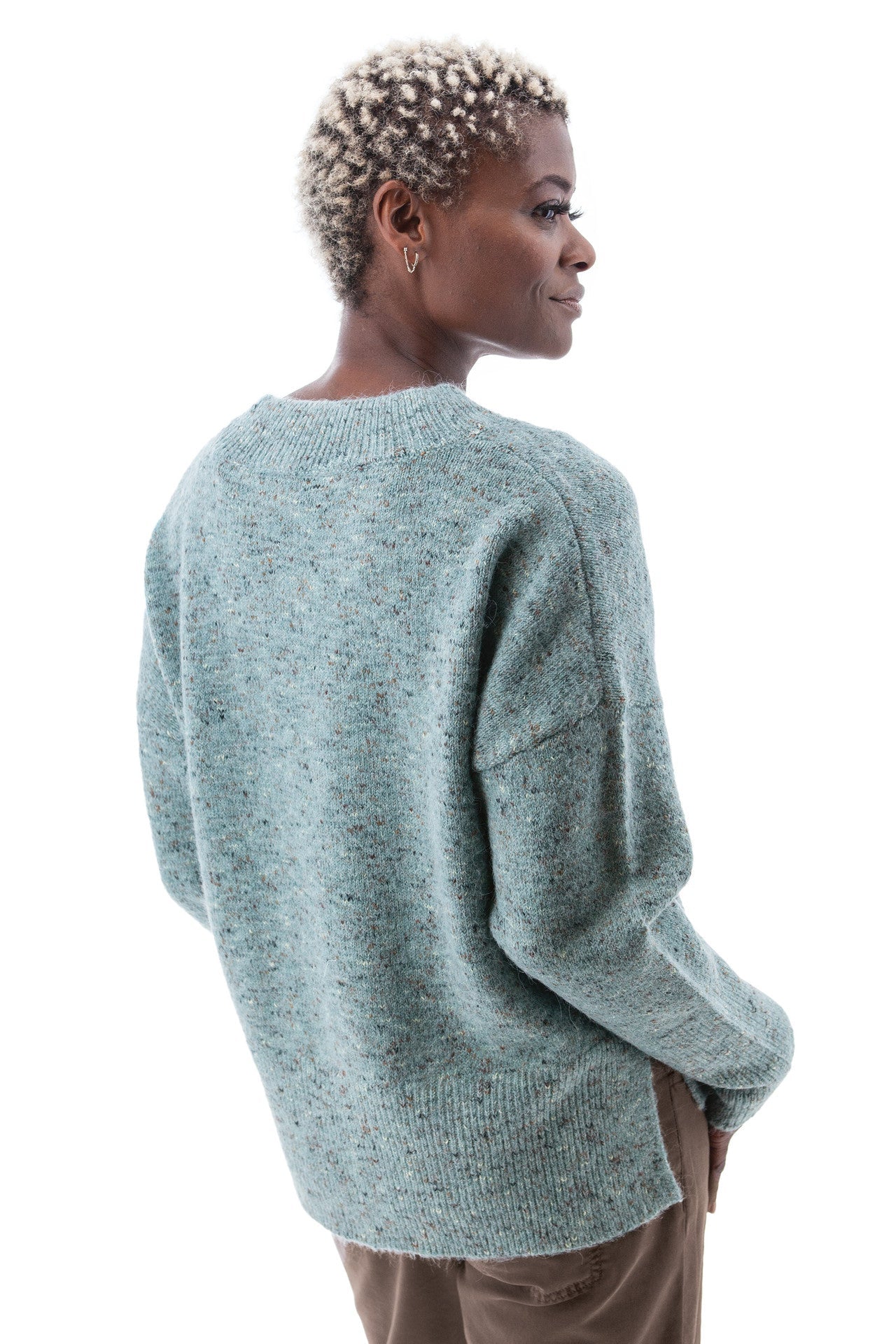 Elsa V-Neck Sweater: Teal