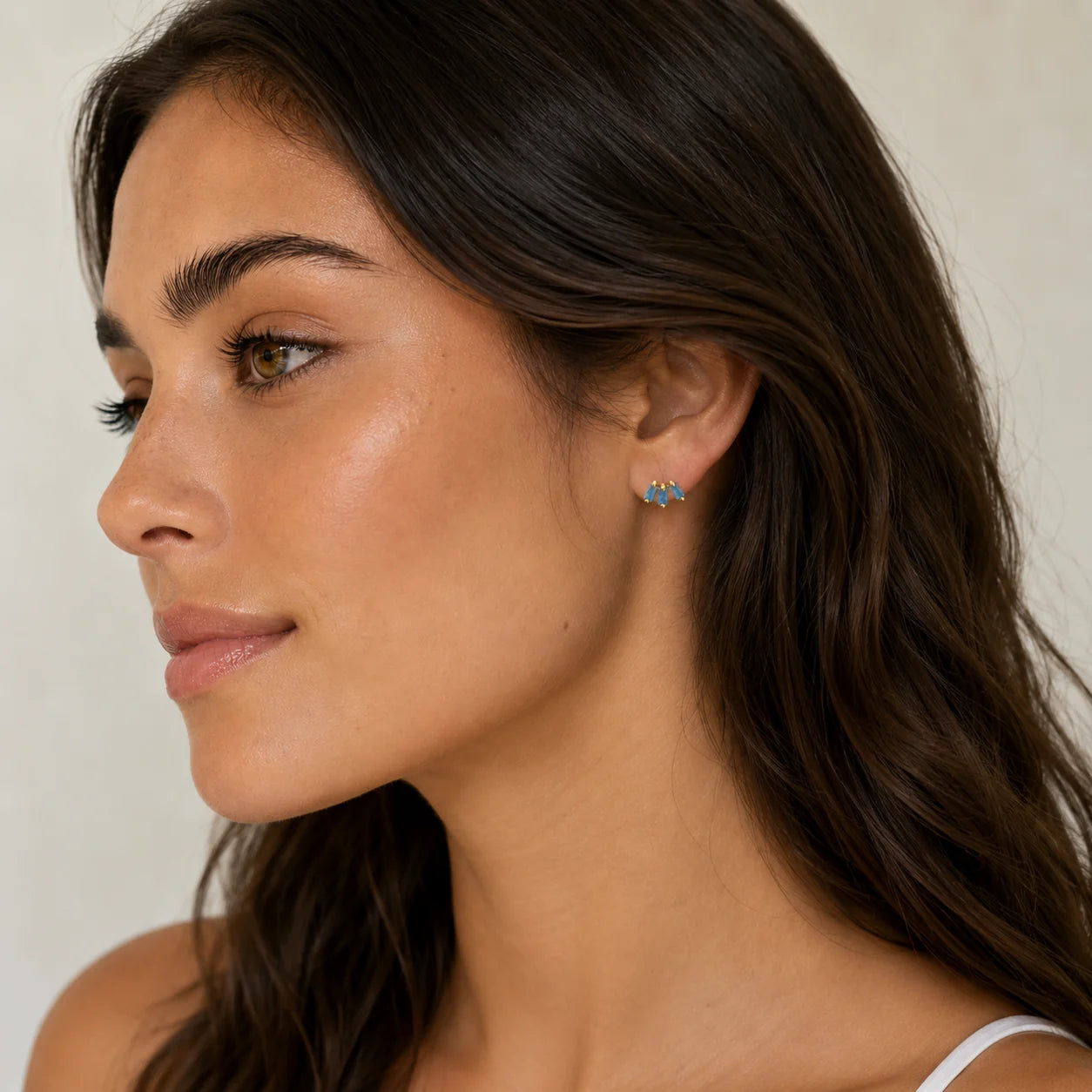 JK Offset Trio: Fire Opal & Gold Earrings