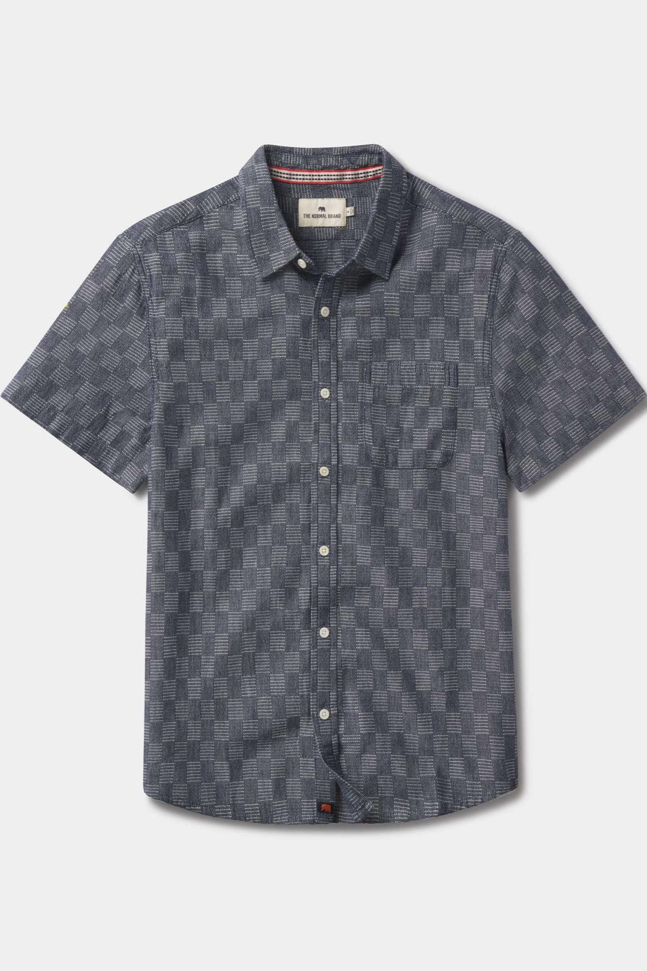 TNB Freshwater Short Sleeve Button Up Shirt: Summer Navy Check