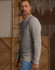 TNB Waffle Crewneck Sweater in Light Grey Marled