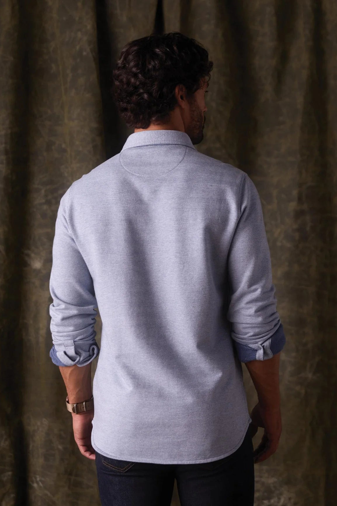 TNB Textured Knit Shirt in Vintage Blue